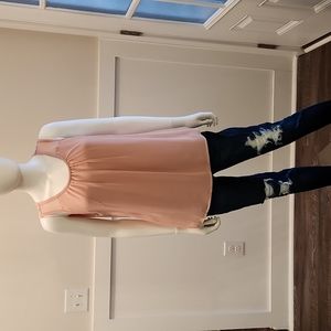New York and Company Baby Pink Chiffon front tank top